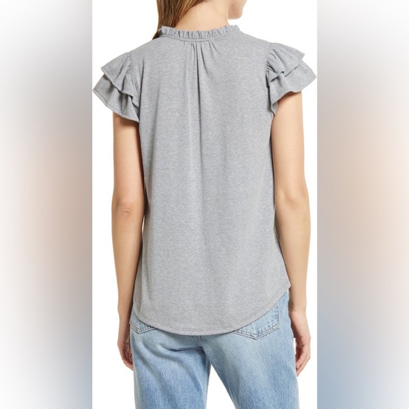 GIBSONLOOK Ruffle Knit Grey Top - Picture 6 of 11